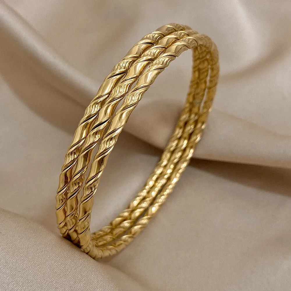 Chic Twist Stainless Steel Bangle