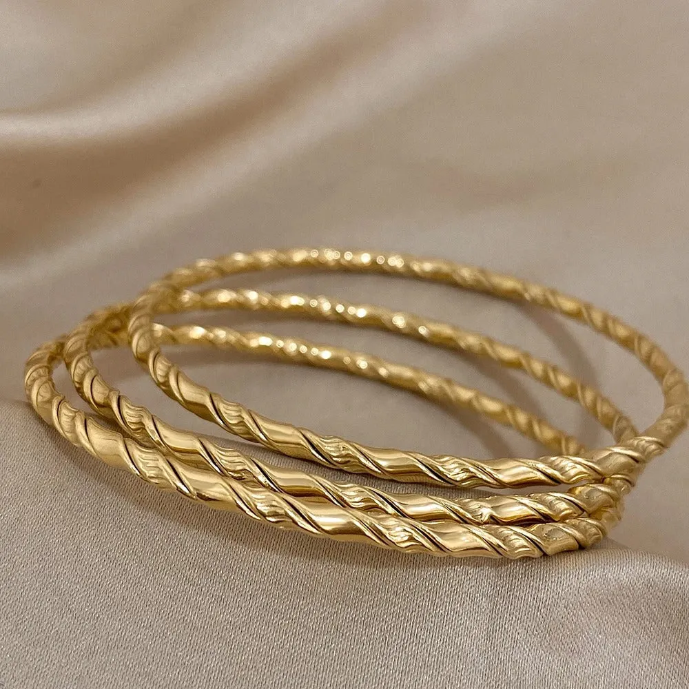 Chic Twist Stainless Steel Bangle
