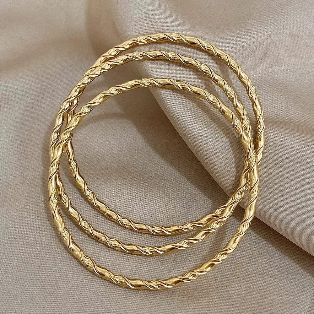 Chic Twist Stainless Steel Bangle
