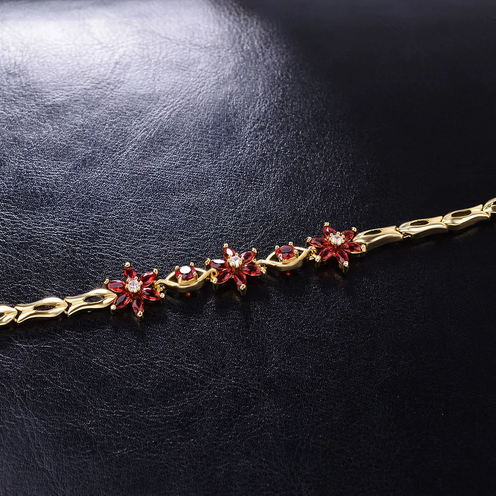 China Factory Flower Iced Out Brass  Gold Plated Cubic Zircon Fancy Bracelets For Women Girls