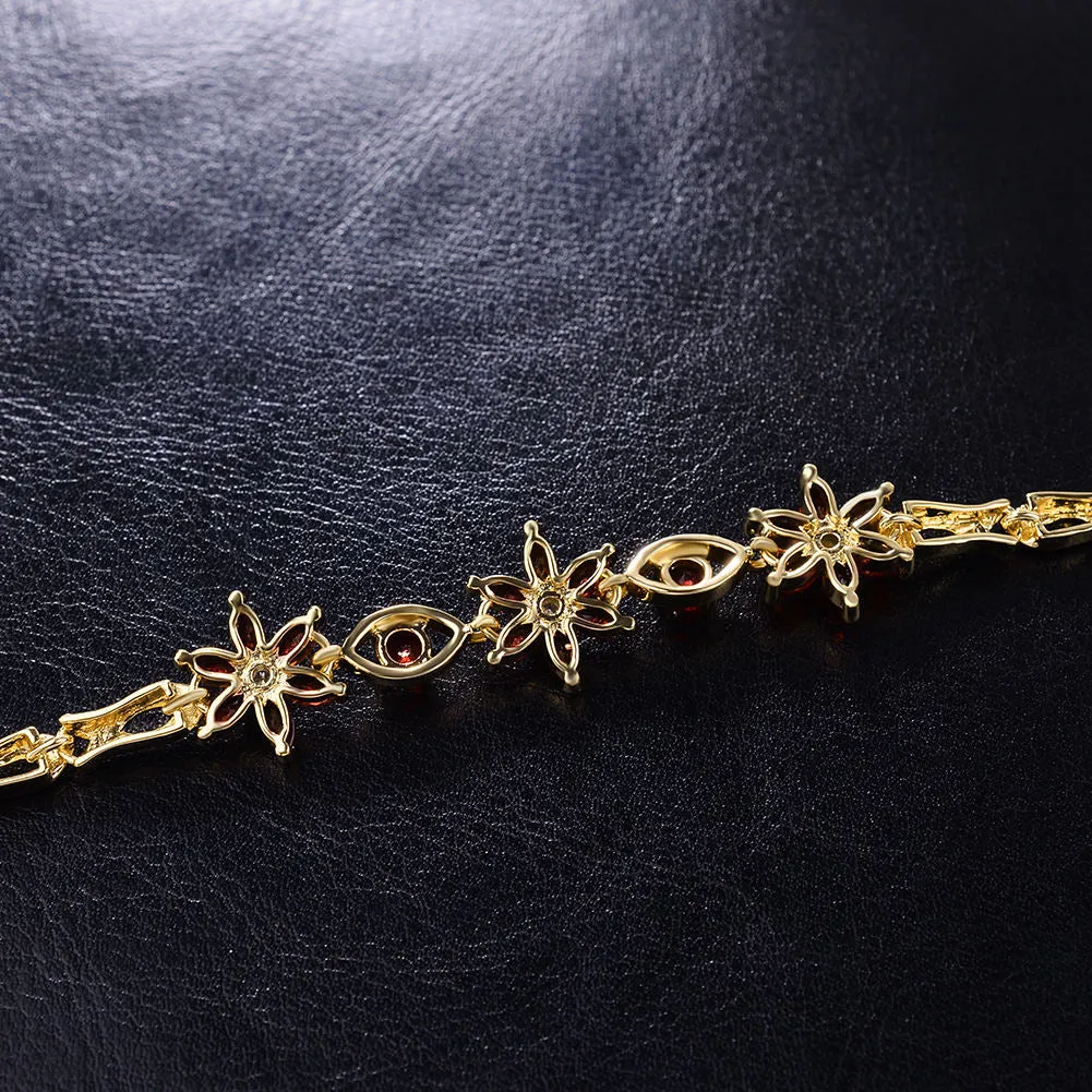 China Factory Flower Iced Out Brass  Gold Plated Cubic Zircon Fancy Bracelets For Women Girls