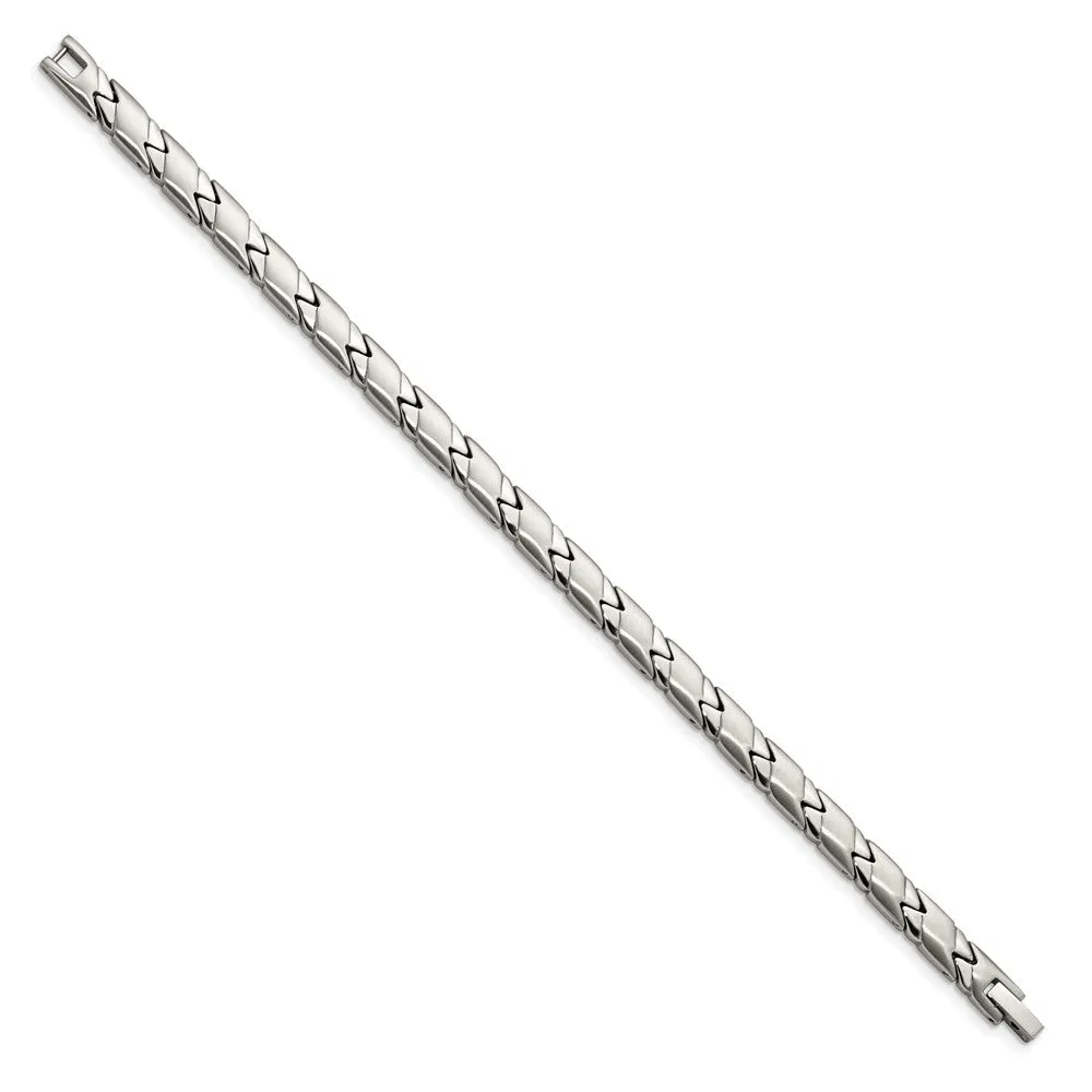 Chisel Stainless Steel Brushed and Polished 8.25 inch Bracelet