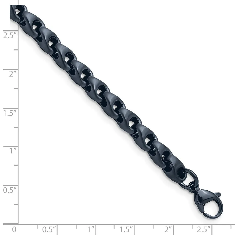 Chisel Stainless Steel Brushed Dark Grey/Blue IP-plated 5.75mm 8.5 inch Bracelet
