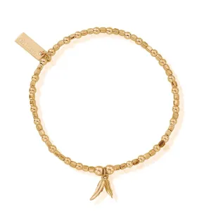 ChloBo Mini Cube Double Feather Bracelet - Gold