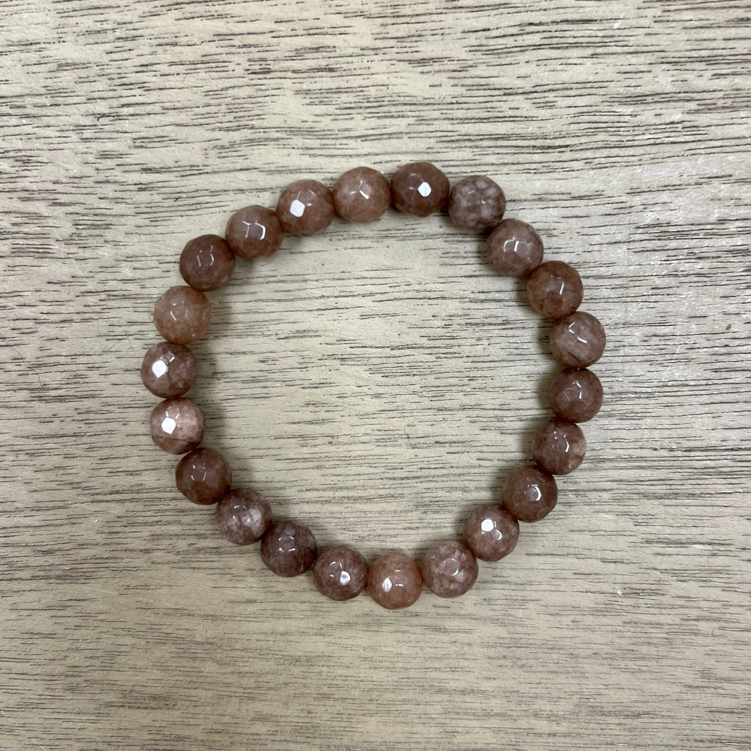Chocolate Faceted Jade 8mm Bracelet