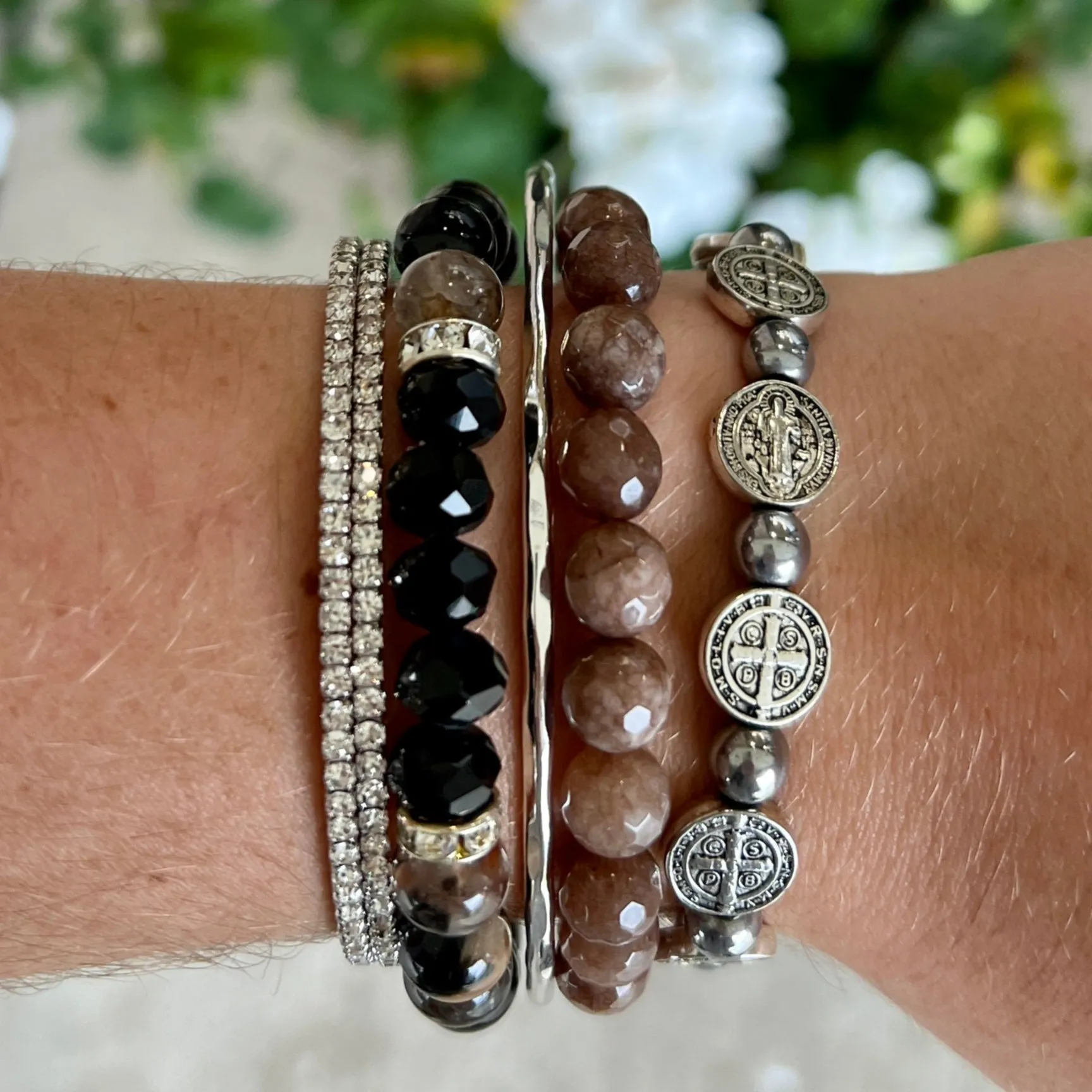 Chocolate Faceted Jade 8mm Bracelet