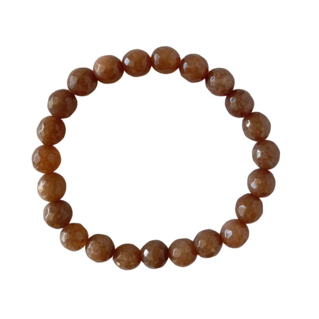 Chocolate Faceted Jade 8mm Bracelet
