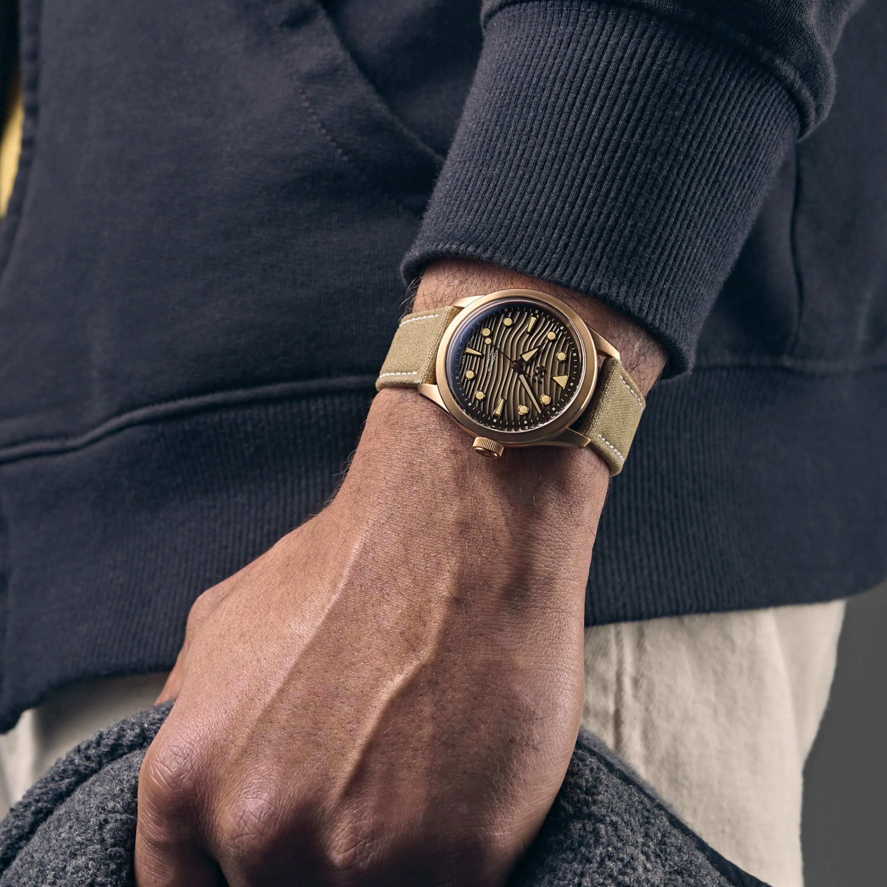 Christopher Ward C65 Dune Automatic Bronze - Camel canvas webbing