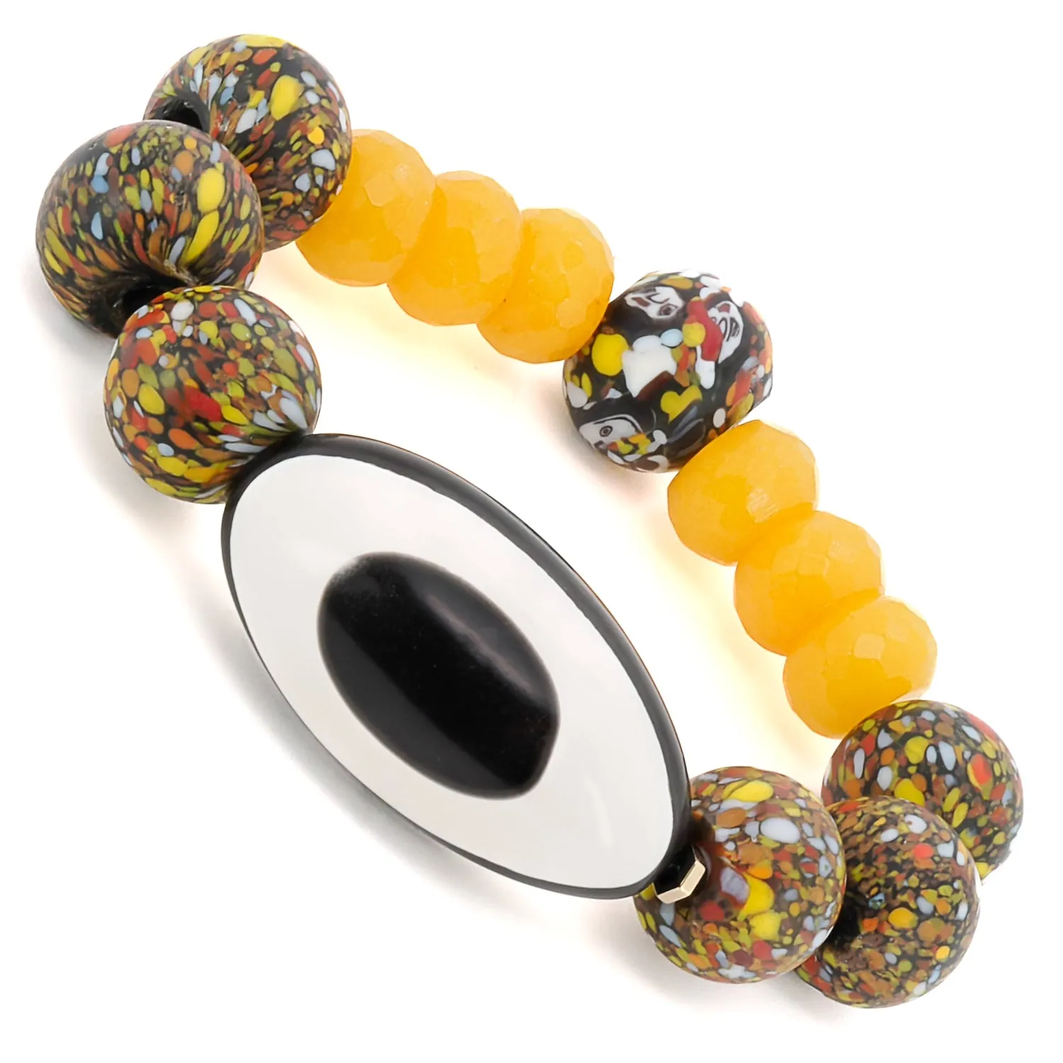 Chunky Evil Eye African Beaded Bracelet