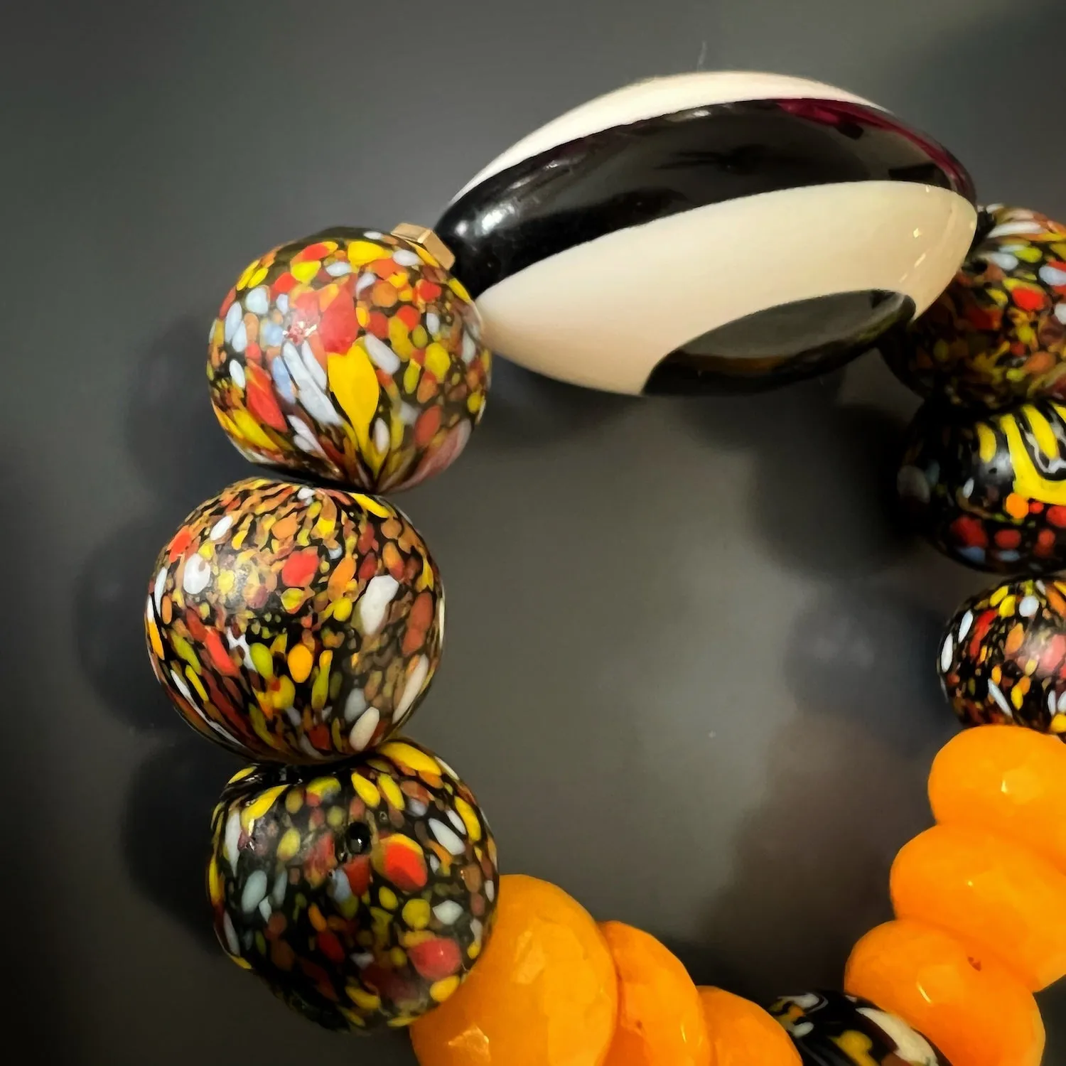 Chunky Evil Eye African Beaded Bracelet