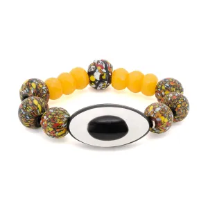 Chunky Evil Eye African Beaded Bracelet