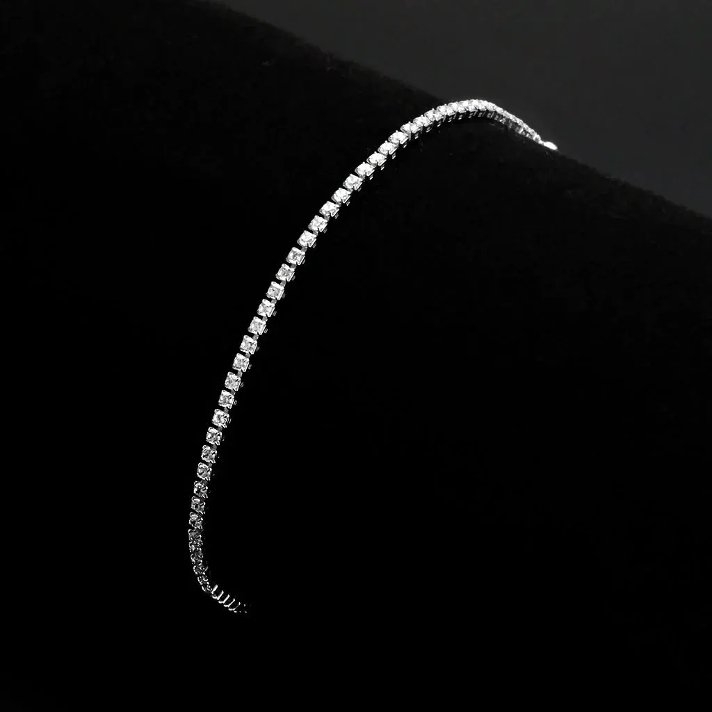 CJ1679 Wholesale Women's Clear AAA Grade CZ Rhodium Brass Bracelet