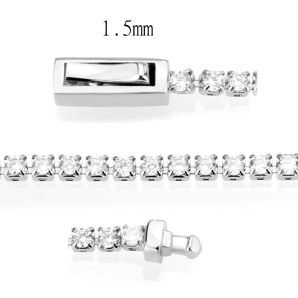 CJ1679 Wholesale Women's Clear AAA Grade CZ Rhodium Brass Bracelet