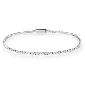CJ1679 Wholesale Women's Clear AAA Grade CZ Rhodium Brass Bracelet