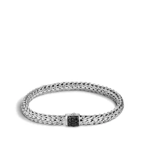 Classic Chain 6.5MM Bracelet in Silver with Gemstone