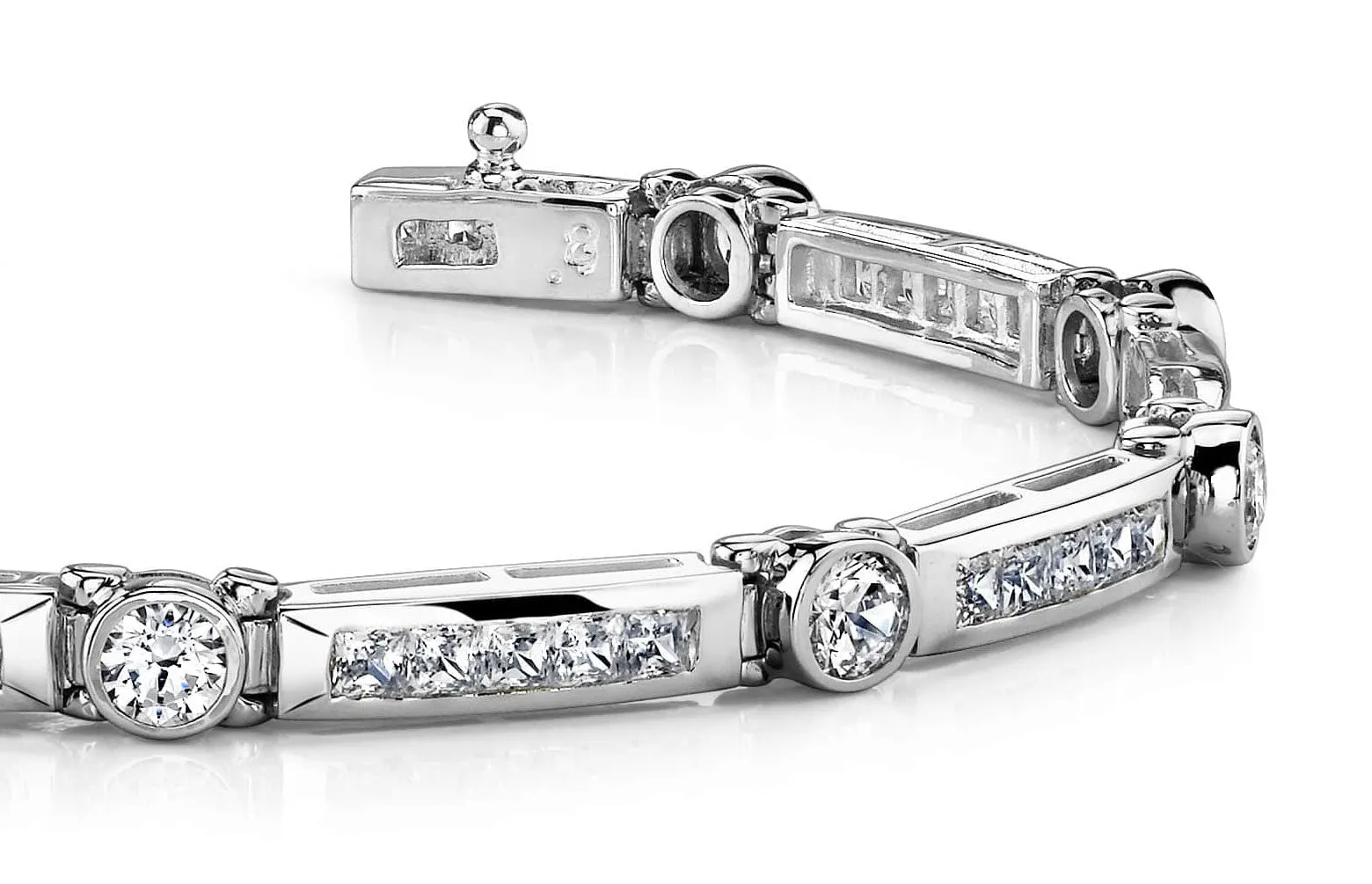 Classic Channel Frame Lab-Grown Diamond Bracelet with 7.02 ct.(finished) 2.5mm, 4.25mm