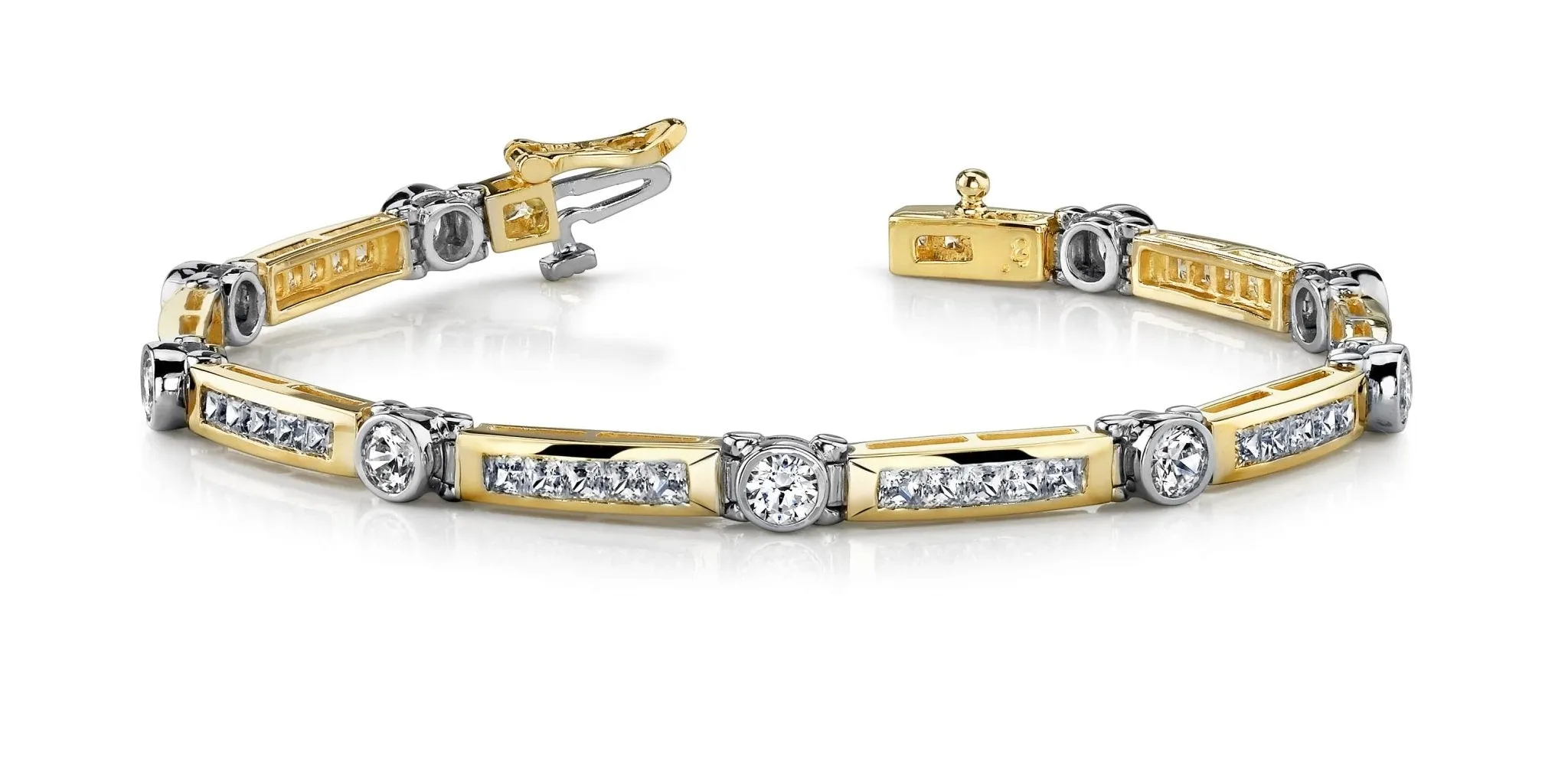 Classic Channel Frame Lab-Grown Diamond Bracelet with 7.02 ct.(finished) 2.5mm, 4.25mm