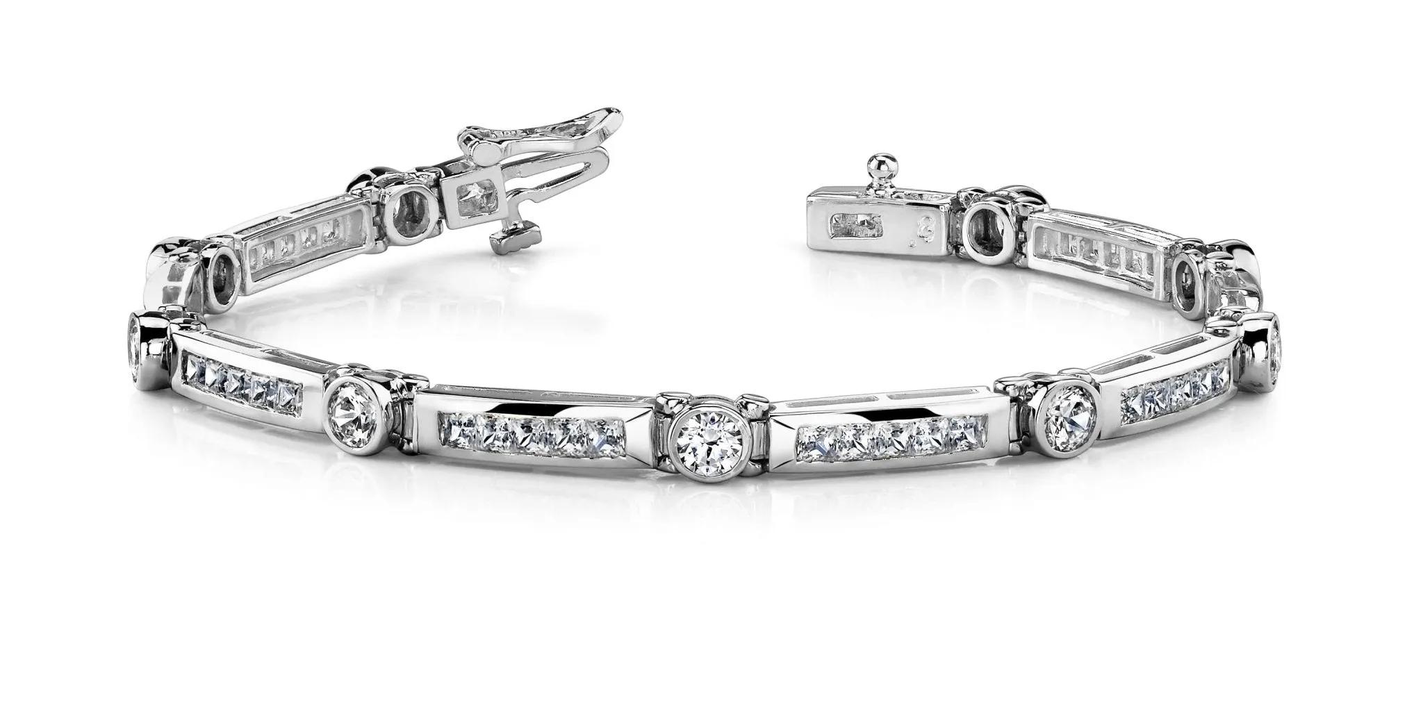Classic Channel Frame Lab-Grown Diamond Bracelet with 7.02 ct.(finished) 2.5mm, 4.25mm