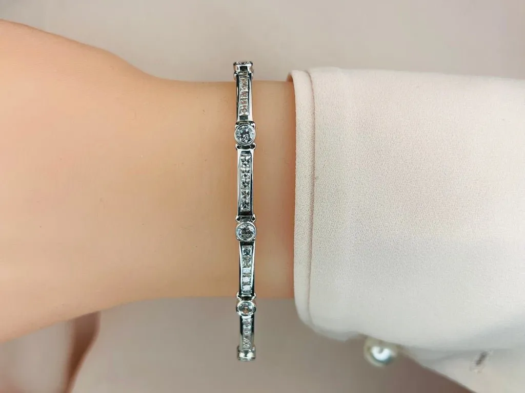 Classic Channel Frame Lab-Grown Diamond Bracelet with 7.02 ct.(finished) 2.5mm, 4.25mm