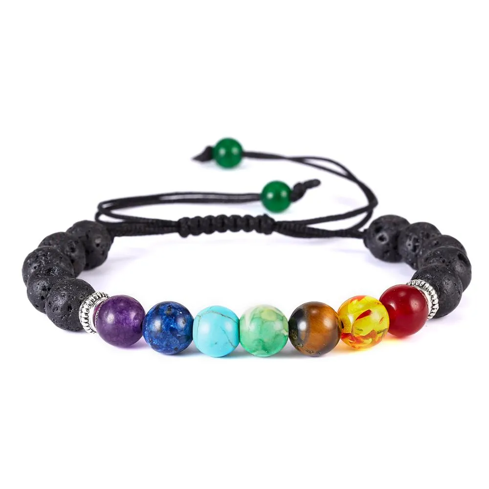 Classic Colorful Seven Chakras Natural Stone Bead