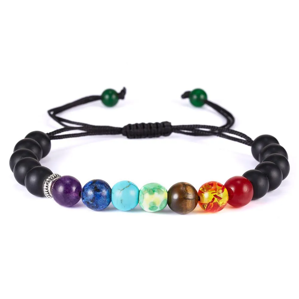 Classic Colorful Seven Chakras Natural Stone Bead