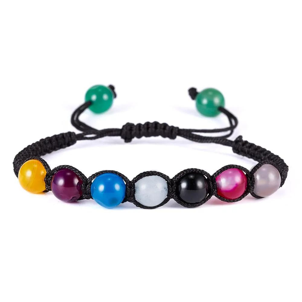 Classic Colorful Seven Chakras Natural Stone Bead