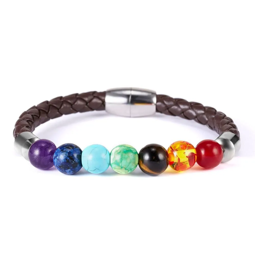 Classic Colorful Seven Chakras Natural Stone Bead