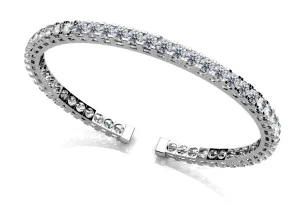 Classic Four Prong Flexible Lab-Grown Diamond Bangle with 2.31 ct.(finished) 2mm