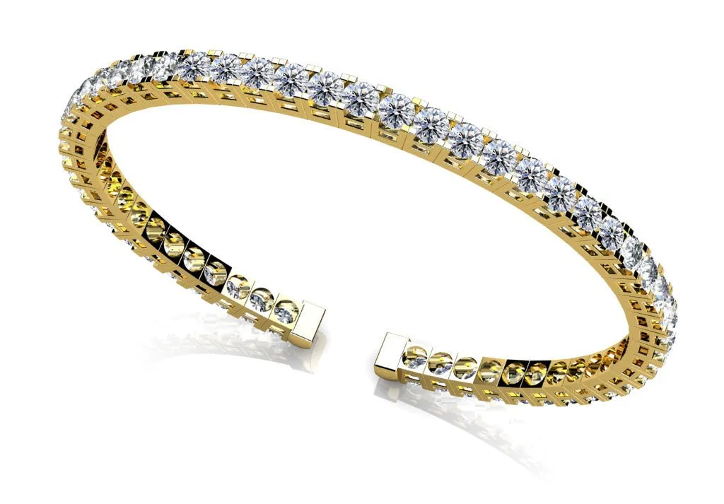 Classic Four Prong Flexible Lab-Grown Diamond Bangle with 2.31 ct.(finished) 2mm