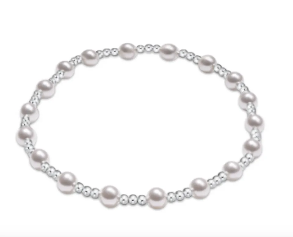 Classic Sincerity Sterling 4mm Bead Bracelet - pearl