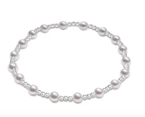 Classic Sincerity Sterling 4mm Bead Bracelet - pearl