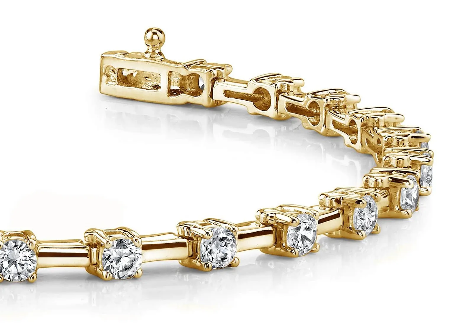 Classic Solid Rectangle Link Lab-Grown Diamond Bracelet with 3.00 ct.(finished) 3.2mm