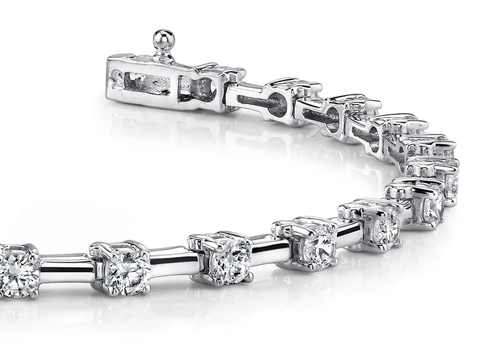 Classic Solid Rectangle Link Lab-Grown Diamond Bracelet with 3.00 ct.(finished) 3.2mm