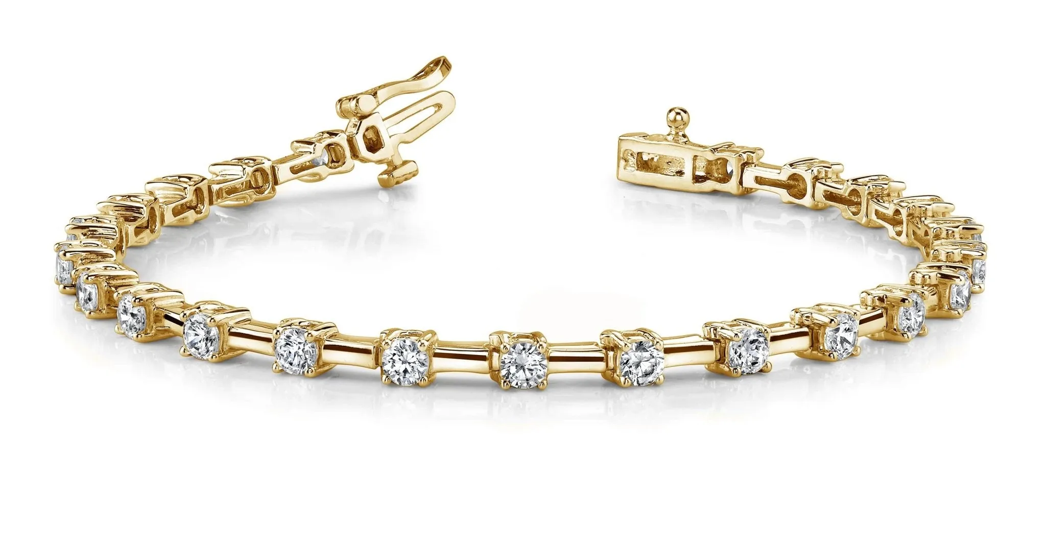 Classic Solid Rectangle Link Lab-Grown Diamond Bracelet with 3.00 ct.(finished) 3.2mm