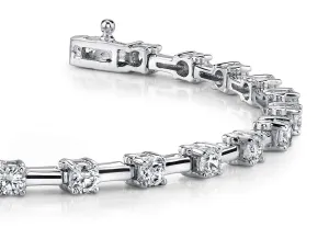Classic Solid Rectangle Link Lab-Grown Diamond Bracelet with 3.00 ct.(finished) 3.2mm