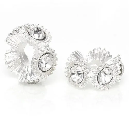 Clear  Crystal European Bead Compatible for Most European Snake Chain Bracelets