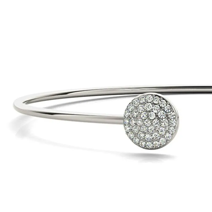 Cluster 0.50 ctw Round Diamond Cuff Bangle Bracelet