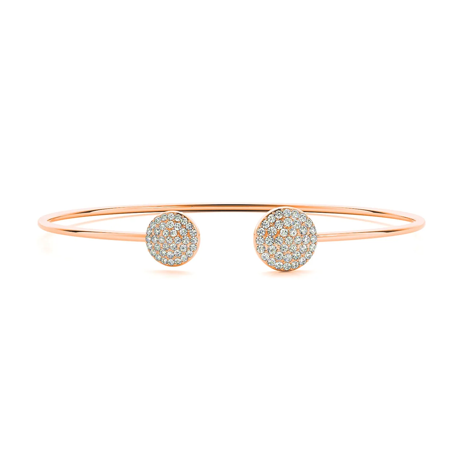 Cluster 0.50 ctw Round Diamond Cuff Bangle Bracelet