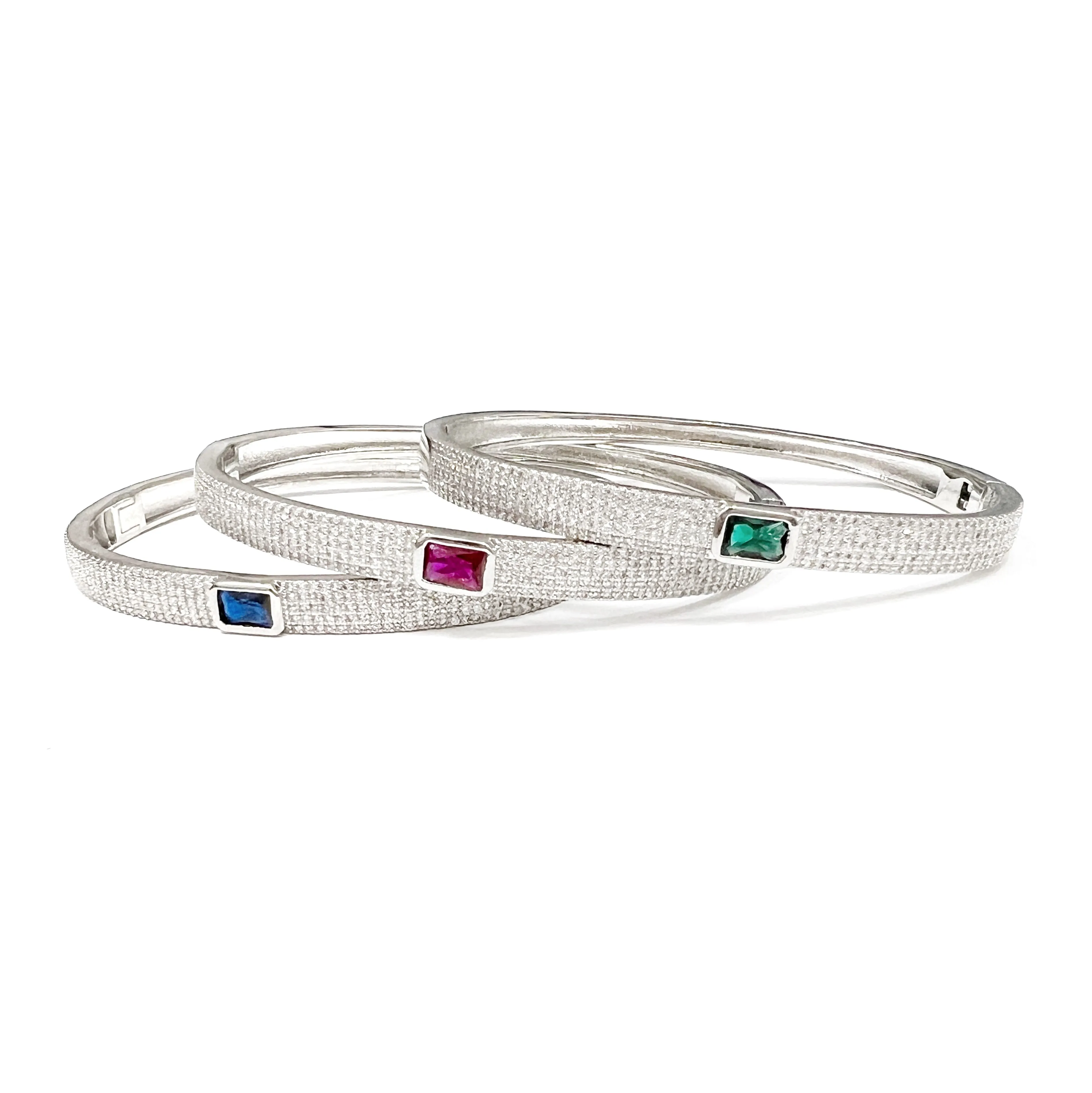 Color Baguette Pave Bangle