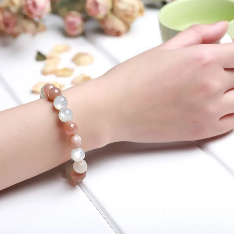 Colorful Moonstone Beads Bracelets Women Elegant