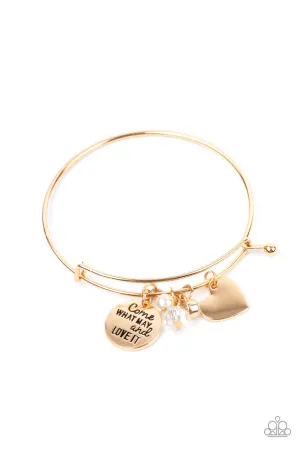 Come What May and Love It Gold Paparazzi Bracelet