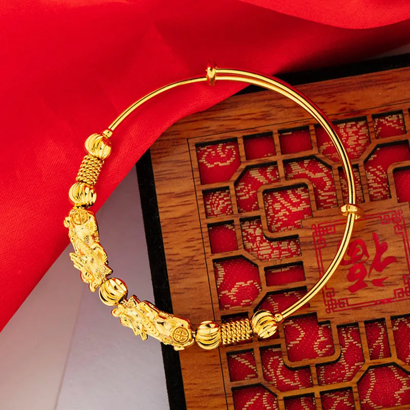 Copper Plated 18K Gold Vietnam Sand Gold Bracelet