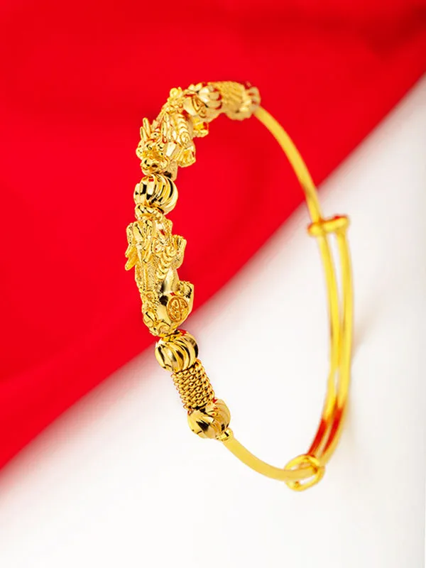Copper Plated 18K Gold Vietnam Sand Gold Bracelet