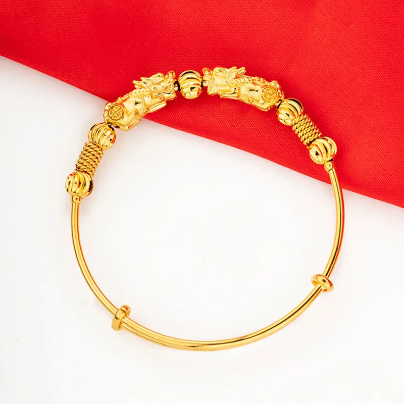 Copper Plated 18K Gold Vietnam Sand Gold Bracelet