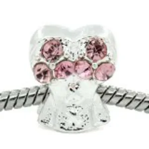 Corset Shirt Charms W/pink  Rhinestone Spacer European Bead Compatible for Most European Snake Chain Bracelet
