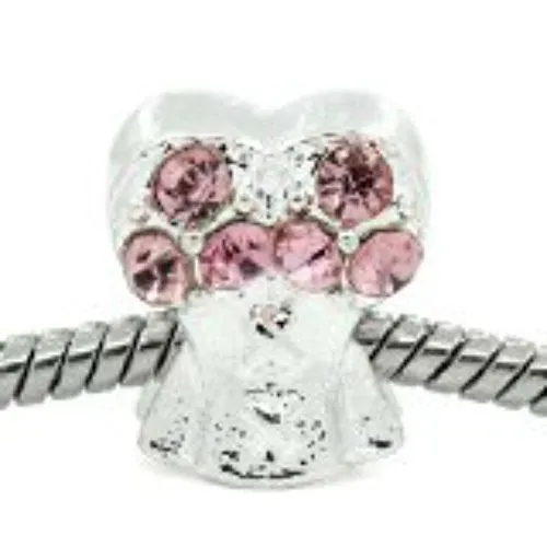 Corset Shirt Charms W/pink  Rhinestone Spacer European Bead Compatible for Most European Snake Chain Bracelet