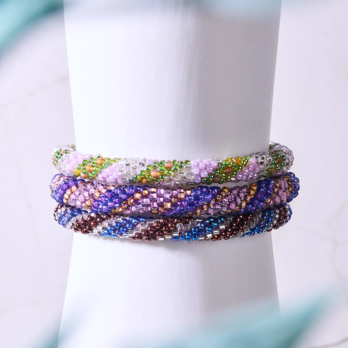 Crushed Blueberries | Himalayan Glass Bead Bracelet