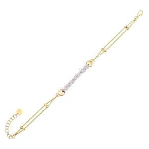 Crystal Bar Heart Bracelet