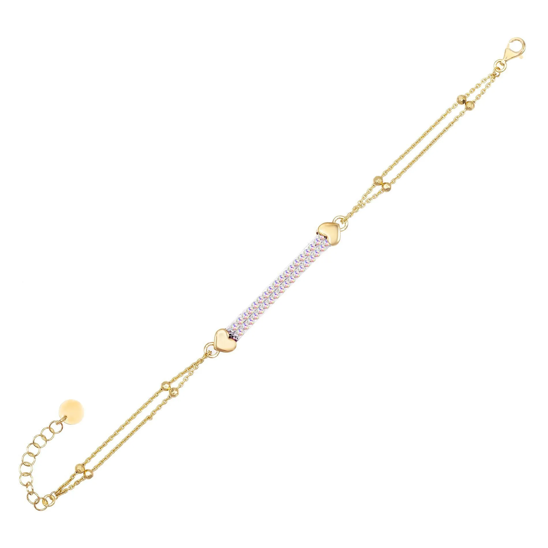 Crystal Bar Heart Bracelet