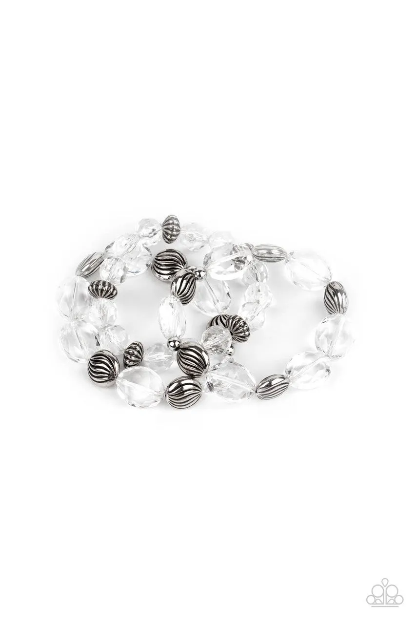 Crystal Charisma White Paparazzi Bracelet